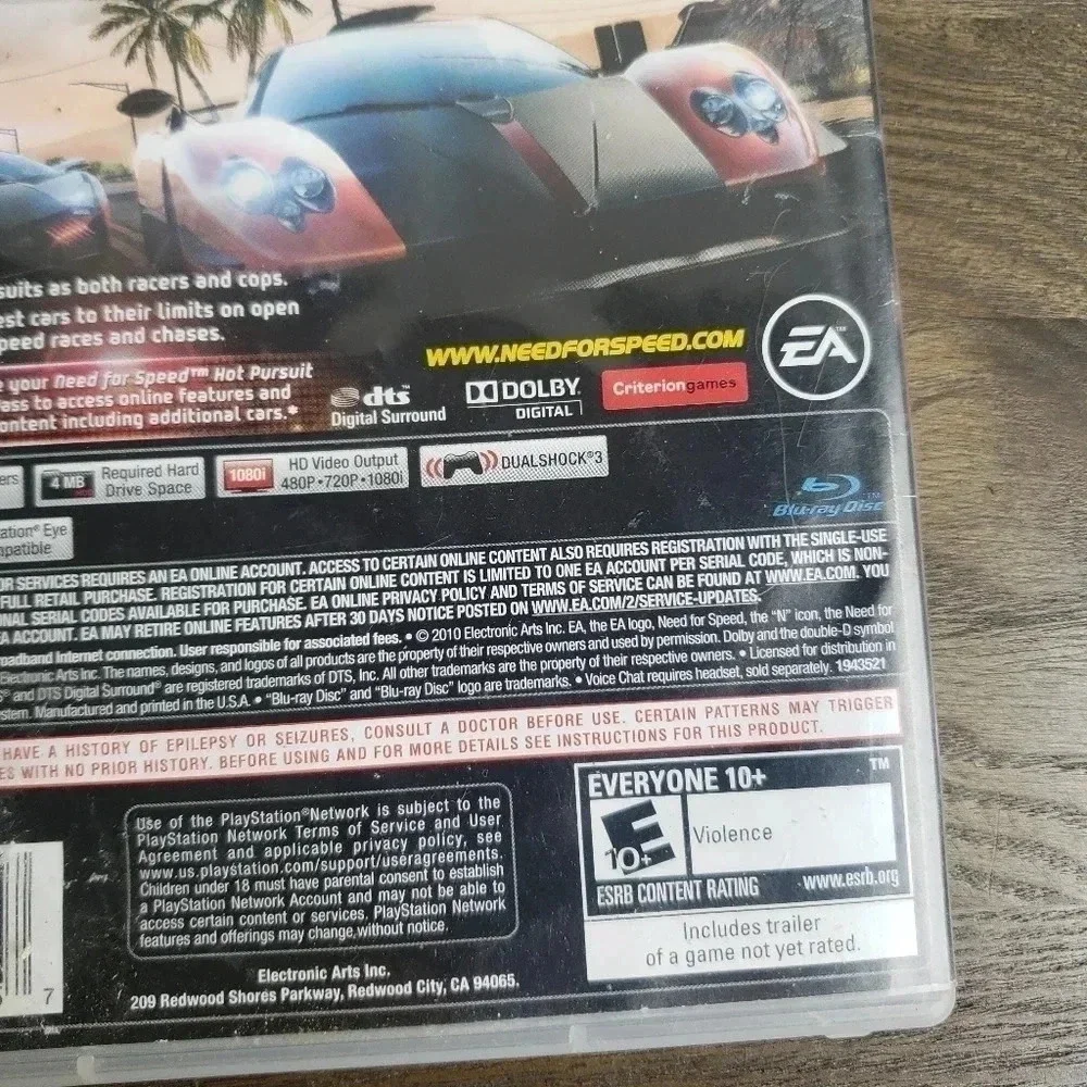 Need for Speed Hot Pursuit pS3 PlayStation 3
